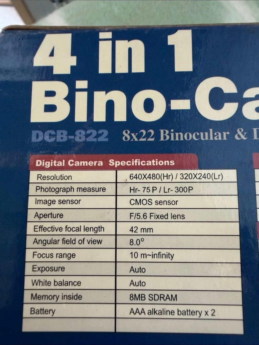 Vintage Famous Trails 4-in-1 Bino-Camera DCB-822 Digital Binoculars (Black)
